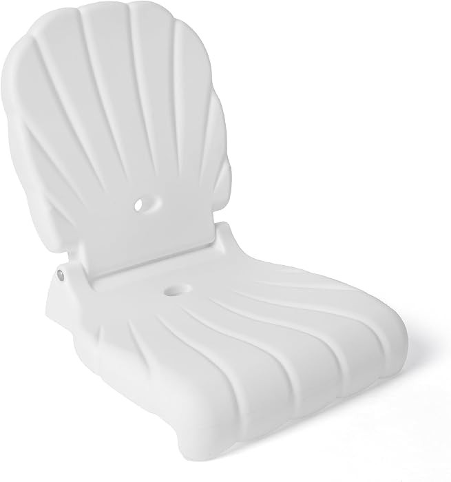 Step2 Seashell Flip Seat, Adult Portable Outdoor Chair for Poolside, Camping, Beach, Stadium, Providing Back Support, Made of UV20 Durable Plastic, Incredible White | Amazon (US)