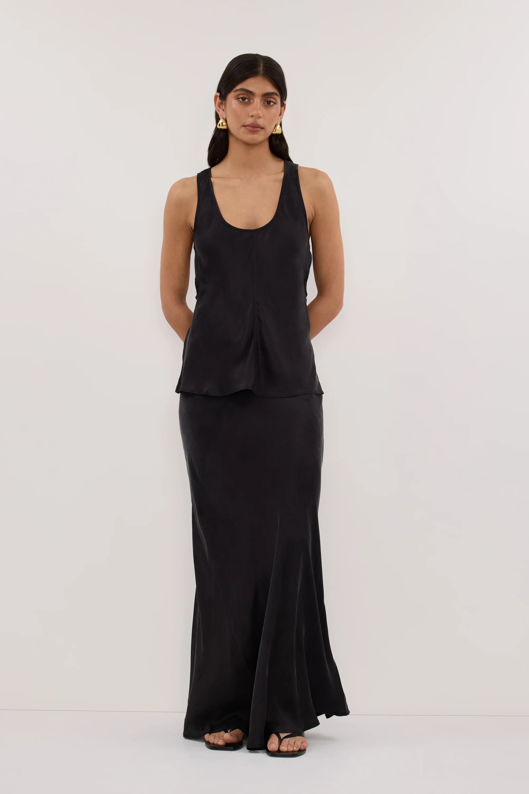 COLETTE BLACK SILK SKIRT | DISSH
