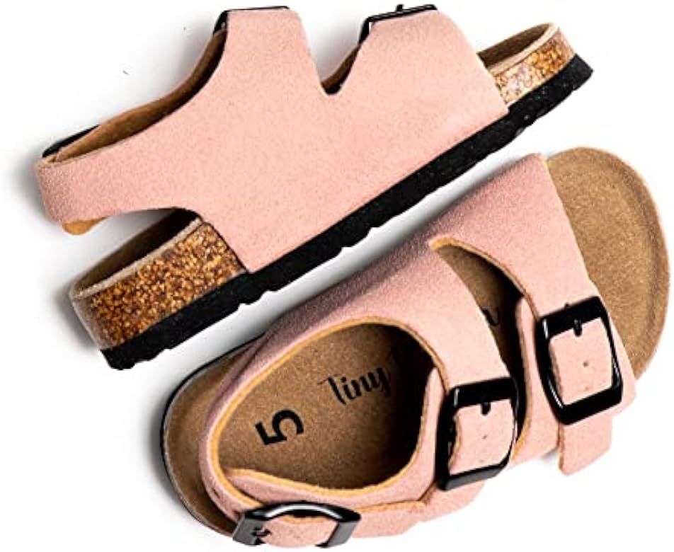 Tiny Wander Toddler Girl Sandals, Hand Made Genuine Suede Cork Sole Toddler Shoes Size 5,6,7,8,9,10, | Amazon (US)
