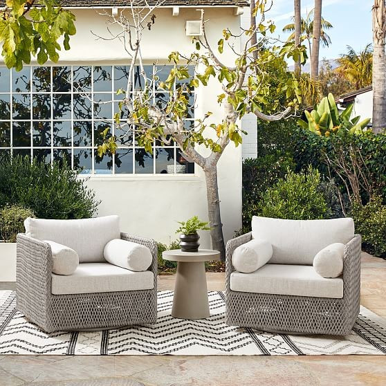 Coastal Swivel Chair, Silverstone, Set of 2 | West Elm (US)