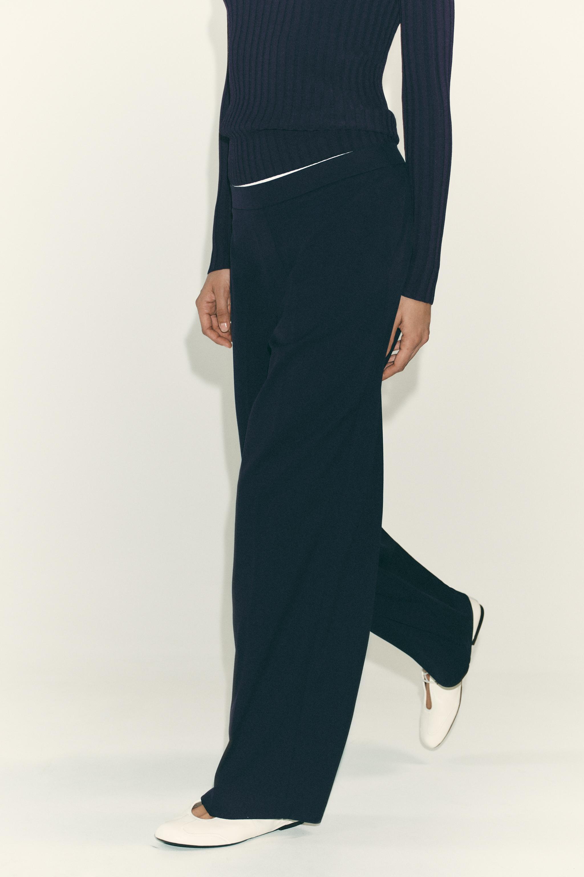 STRAIGHT-LEG TROUSERS WITH DOUBLE WAIST | Zara UK