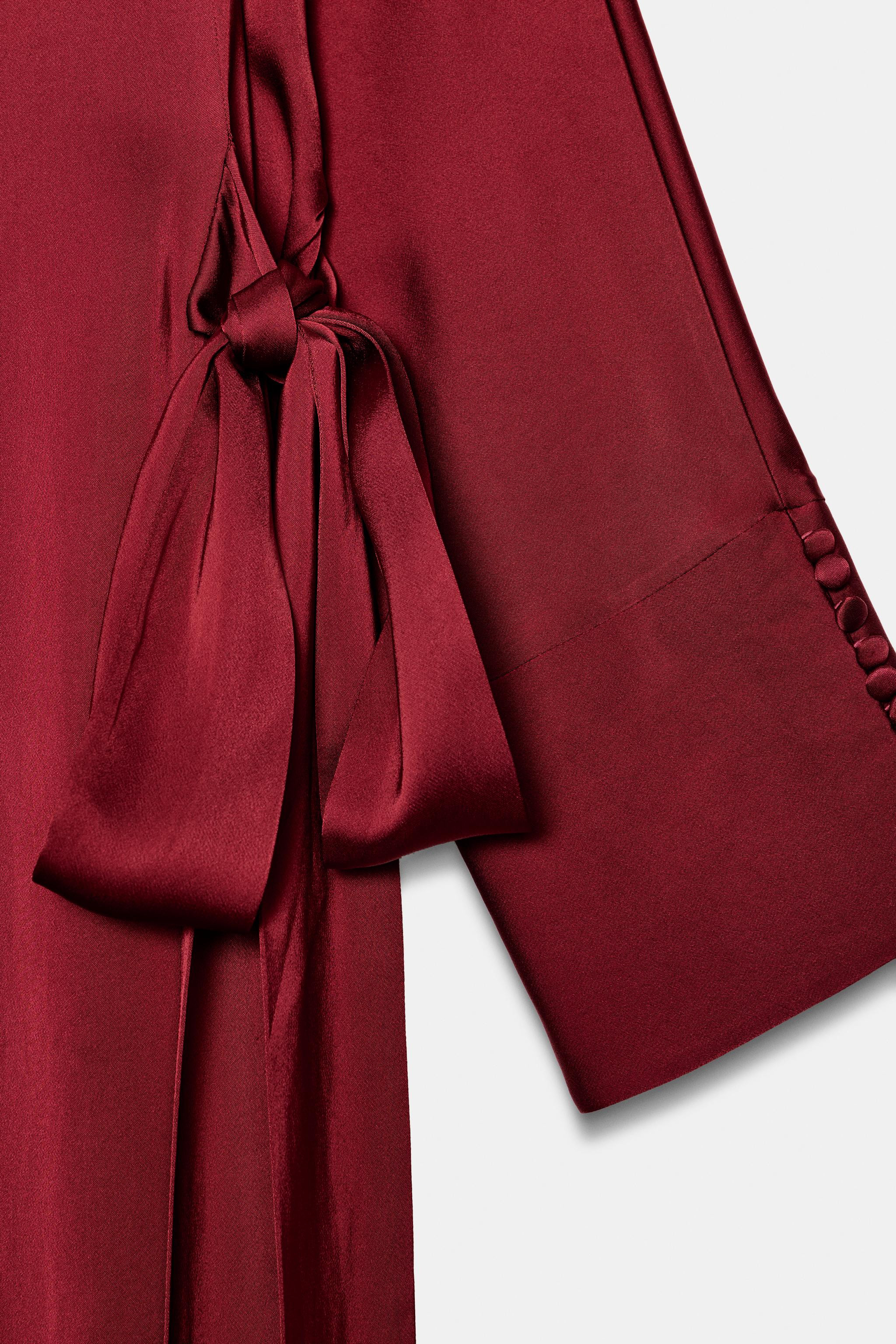 SATIN EFFECT TIED DRESS ZW COLLECTION | Zara US