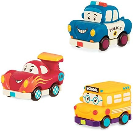 B. toys by Battat - Mini Pull-Back Vehicles Set, Bus & Cars, Multi, 3Pc Hot Rod, School Bus, Poli... | Amazon (US)