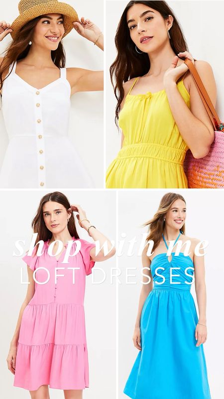 LOFT summer dresses in pink, yellow, white and blue. Linen button front dress, smocked yellow dress #summerdresses #shopwithme #dailyfinds #dailystylefinds


#LTKVideo #LTKOver40 #LTKSummerSales
