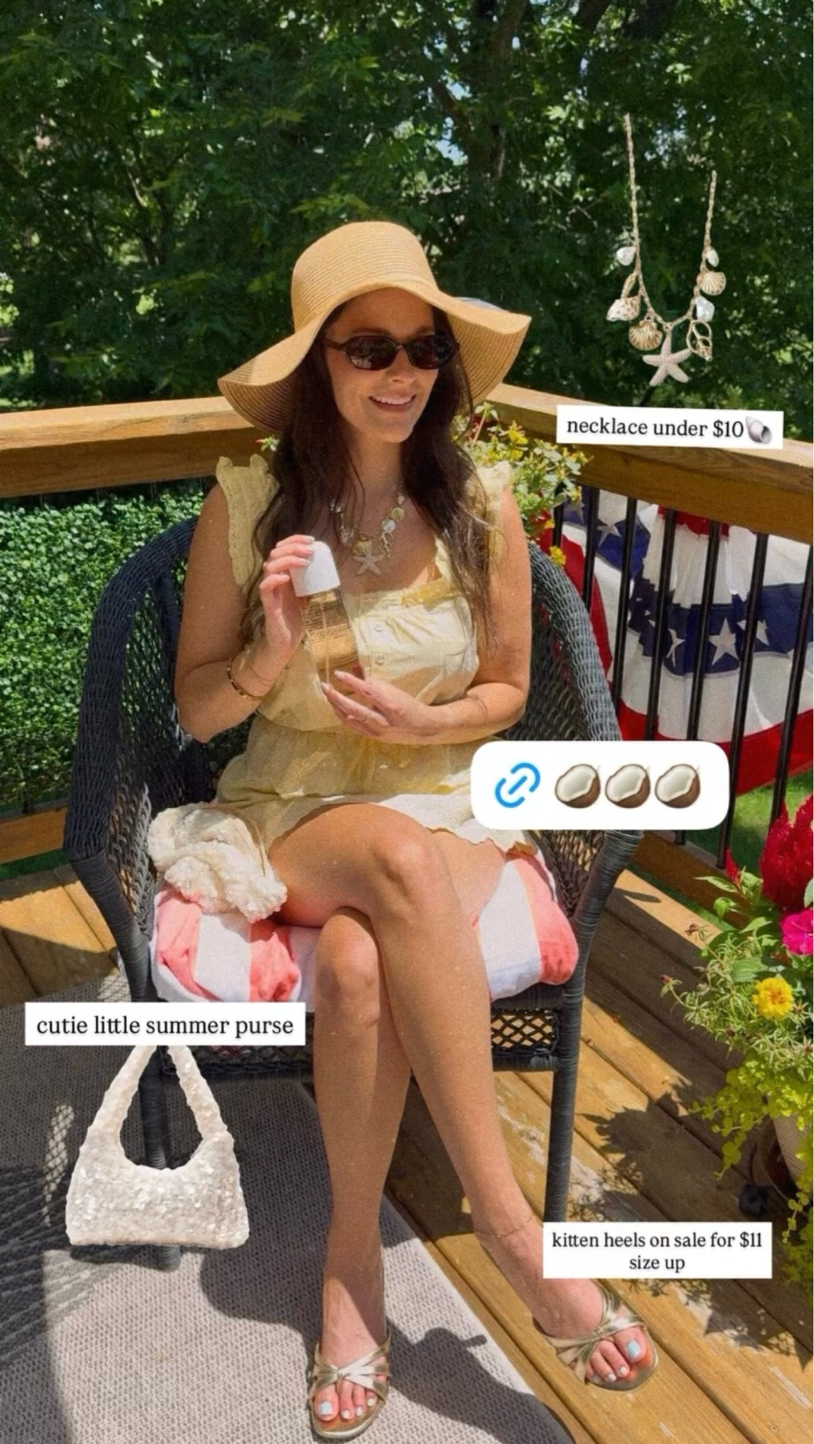 summer vibes 🥥✨🌴

Matching set, sequin purse, vacation style, floppy hat, beach hat, perfume, body mist, hair mist, coconut perfume, charm necklace, shell necklace, ootd, gold heels, kitten heels

#LTKSaleAlert #LTKBeauty #LTKootd
