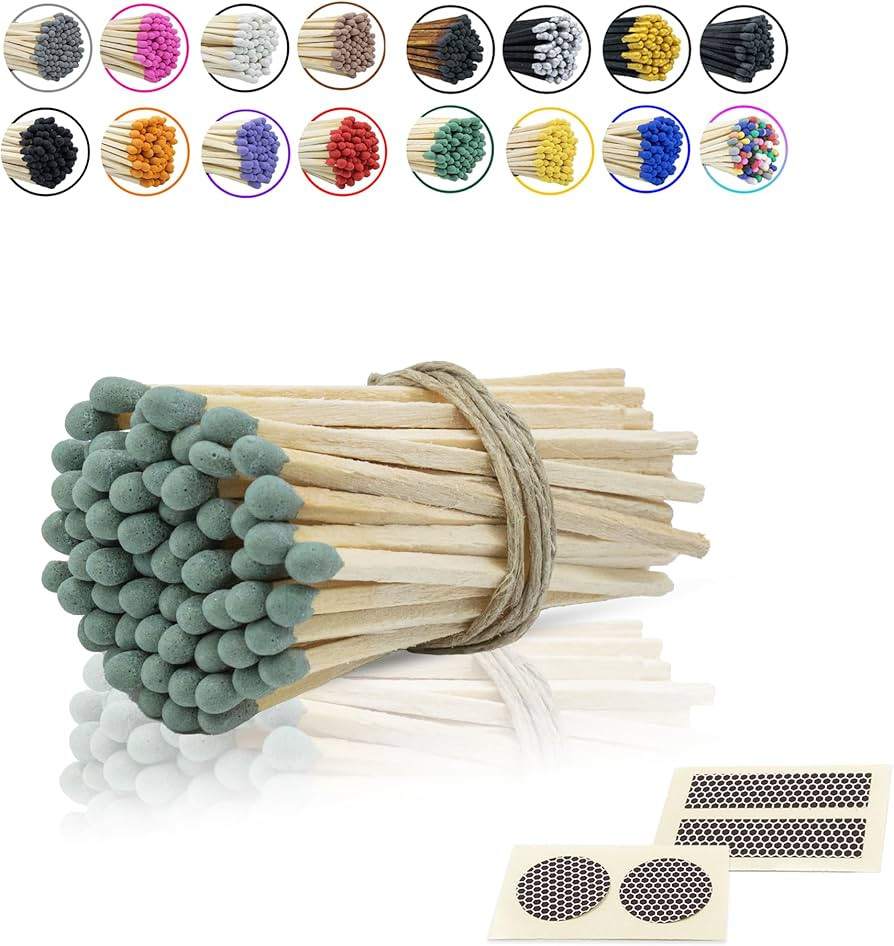 3” Inch Long Wooden Refill Matchsticks with Strike Stickers - Safety Matches Wholesale Bulk Loo... | Amazon (US)