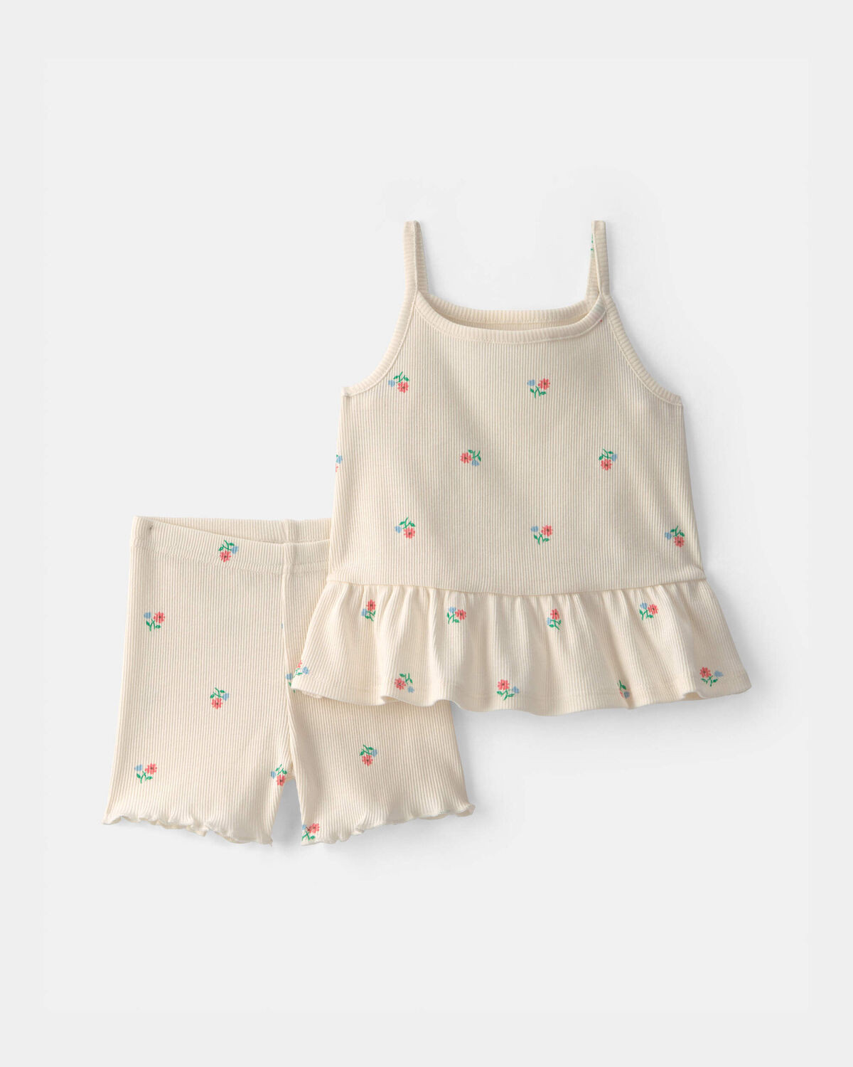 Baby Girl 2-Piece Floral Top & Short Set - Cream | Carter's Inc