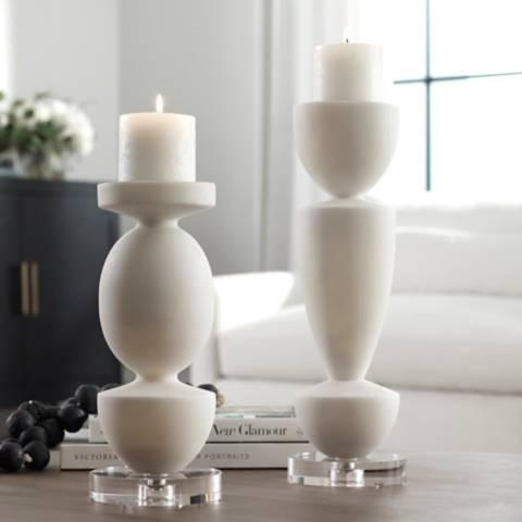 Uttermost Lido Ivory Candleholders Set of 2 - #7961A | Lamps Plus | Lamps Plus
