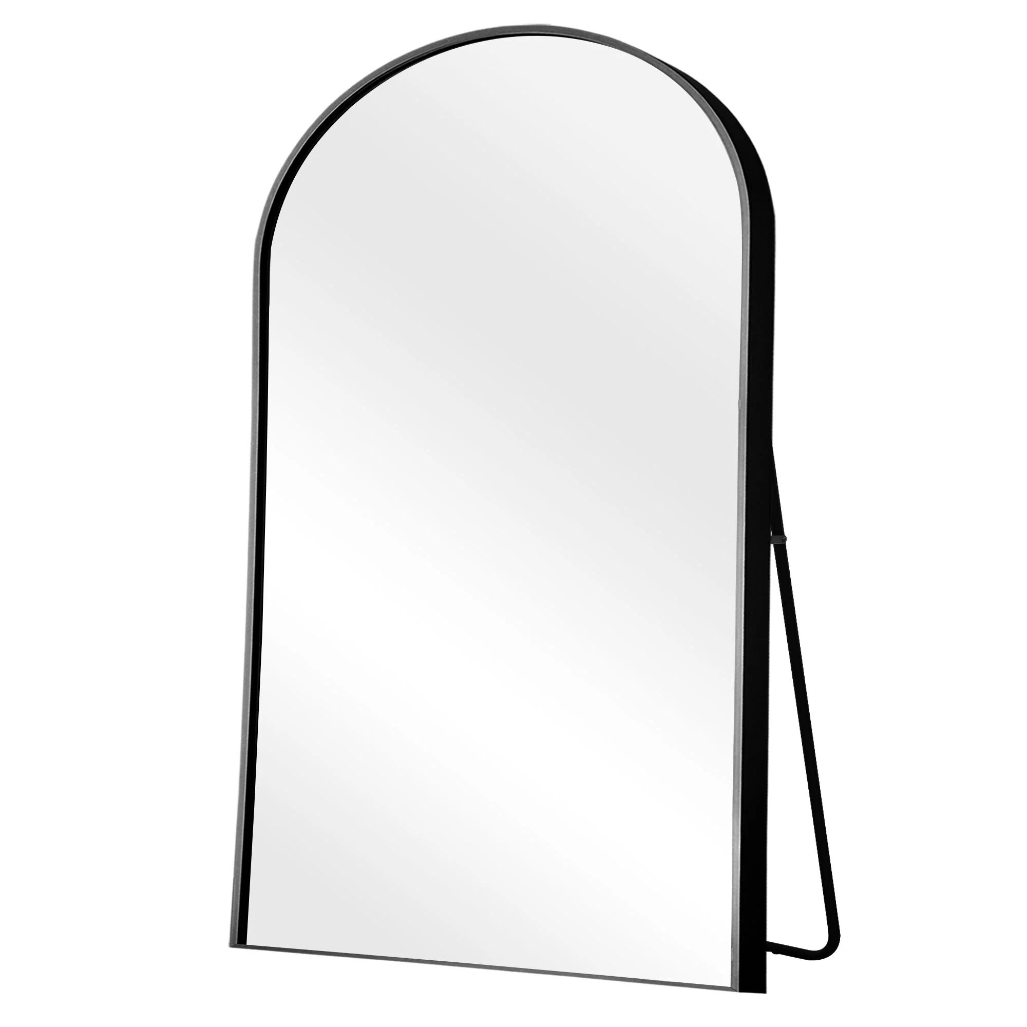 Neutype 71"x32" Aluminum Alloy Arch Full Length Floor Mirror, Black | Walmart (US)