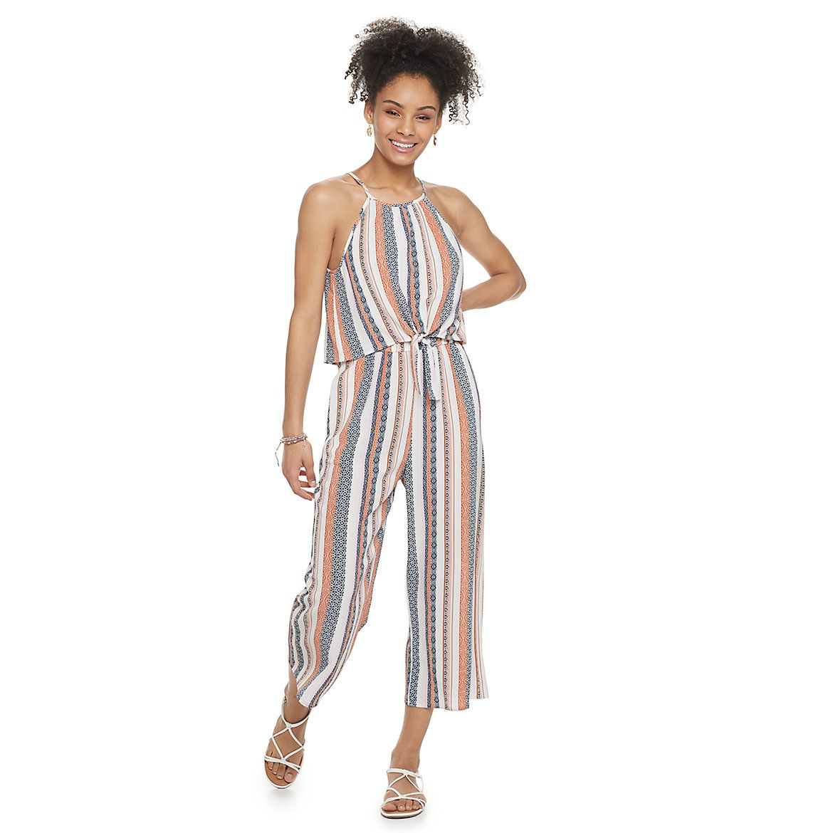 Juniors' Speechless Jumpsuit with Knot Front Detail | Kohl's