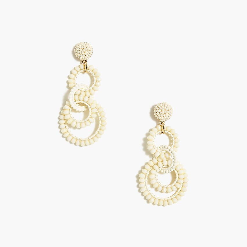 Interlocking beaded drop earrings | J.Crew Factory