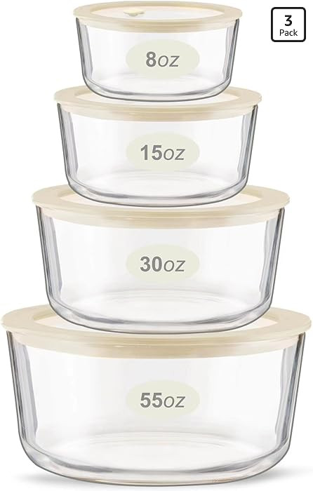 Urban Green Glass Food Container Set with Glass Lid, 4 Pack, Meal Prep Containers with Silicone F... | Amazon (US)