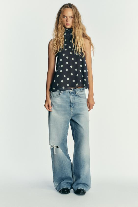 POLKA DOT HALTER TOP | Zara US