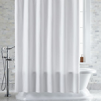Organic Cotton Pebble Matelasse White Shower Curtain + Reviews | Crate & Barrel | Crate & Barrel