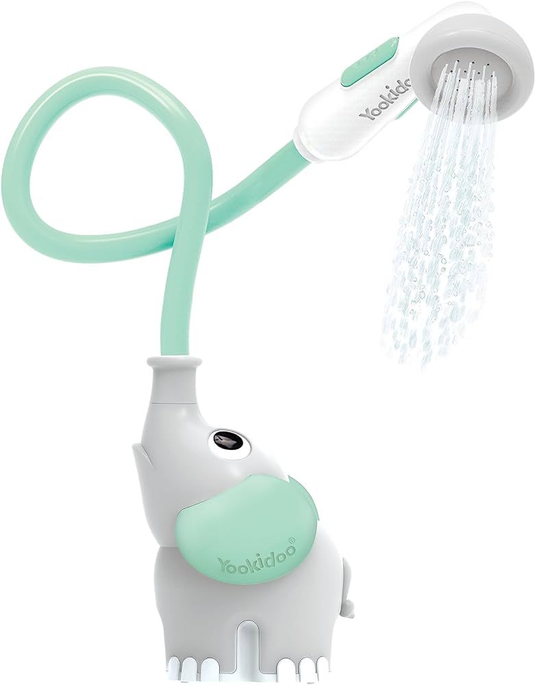 Yookidoo Baby Bath Shower Head - Elephant Water Pump with Trunk Spout Rinser - Control Water Flow fr | Amazon (US)