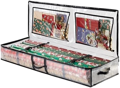 VENO Clear Wrapping Paper Organizer Storage Box for Christmas Gift Bags and Holiday Accessories, ... | Amazon (US)