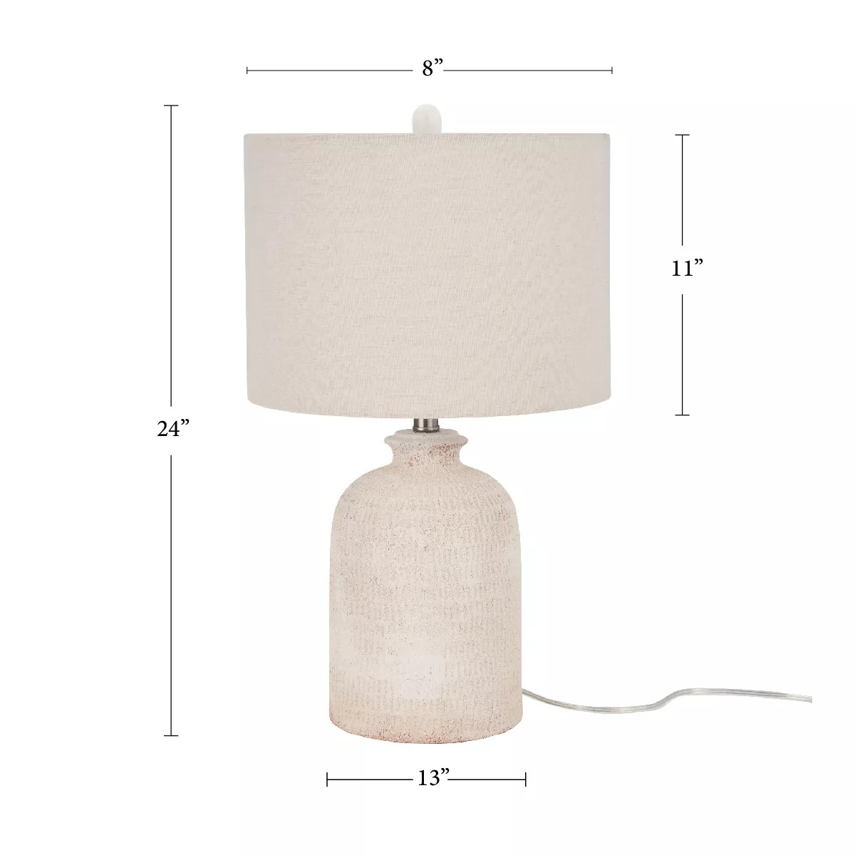 24" White Textured Terracotta Table Lamp - Nourison | Target