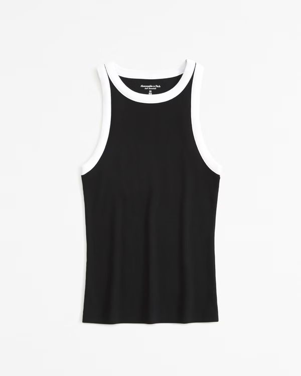 Women's Essential Tuckable High-Neck Rib Tank | Women's Tops | Abercrombie.com | Abercrombie & Fitch (US)