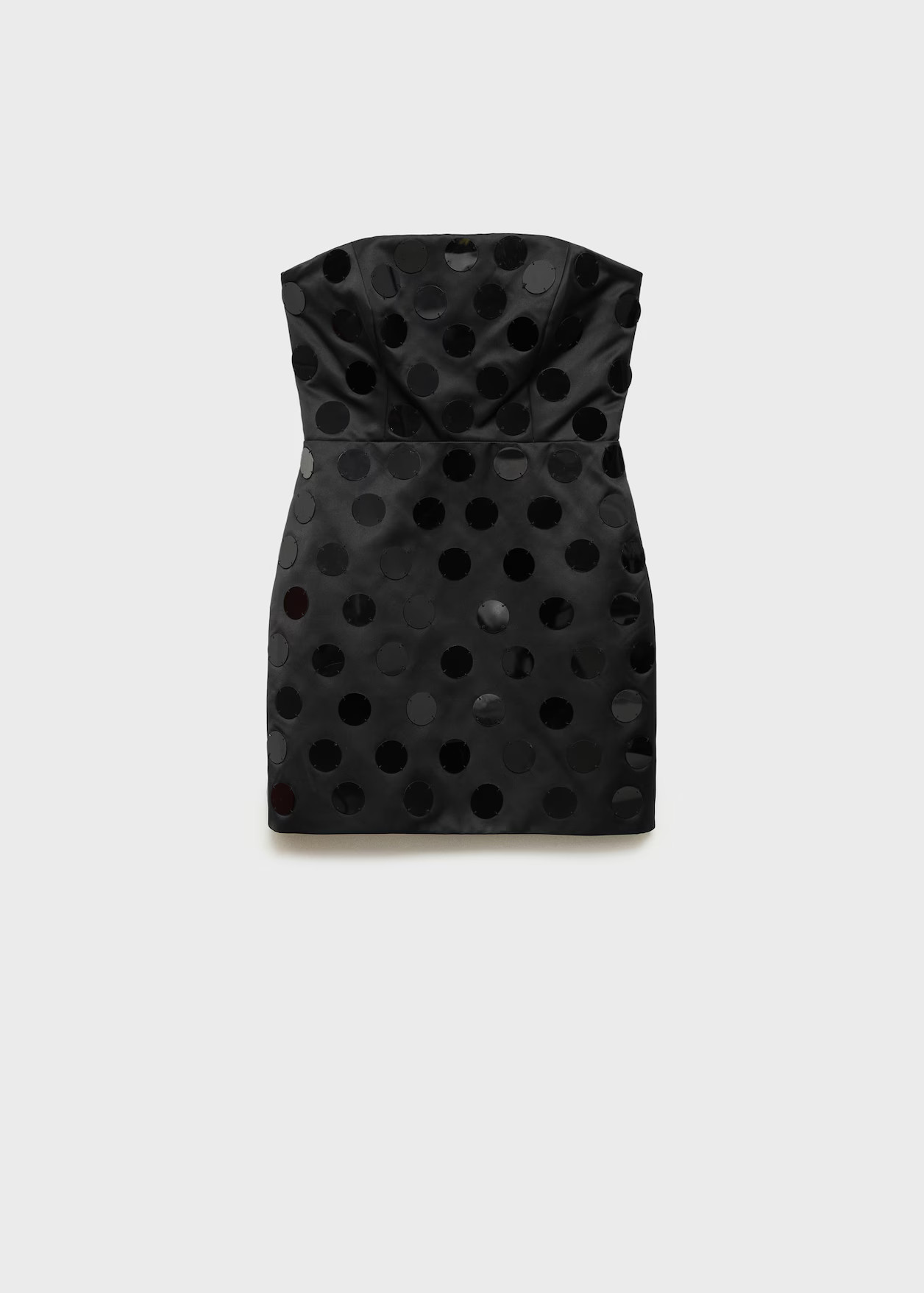 Short strapless dress with mirrors - Women | MANGO United Kingdom | MANGO (UK)