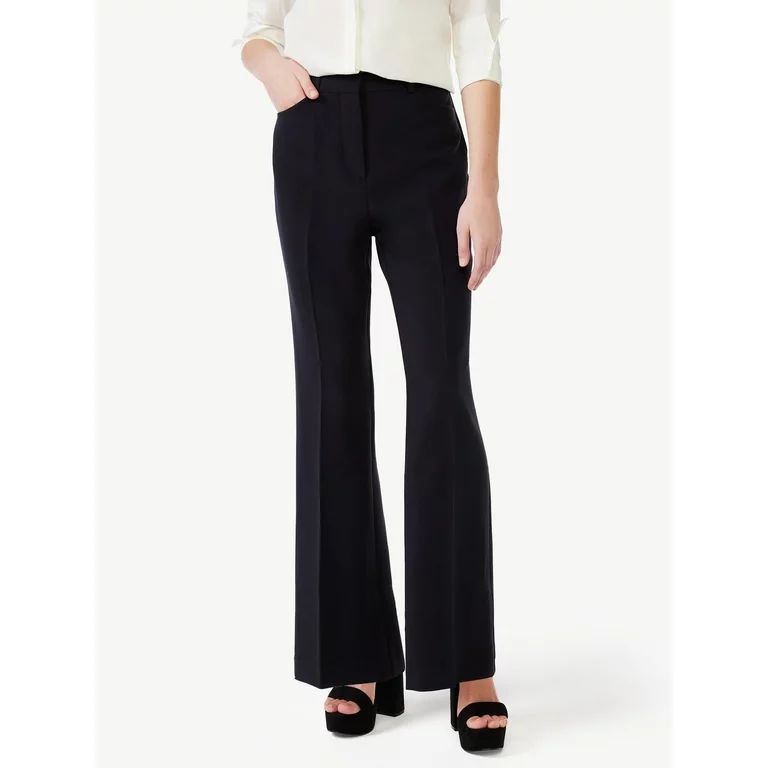 Scoop Women's High Waisted Crease Front Trousers, Sizes XS-XXL | Walmart (US)