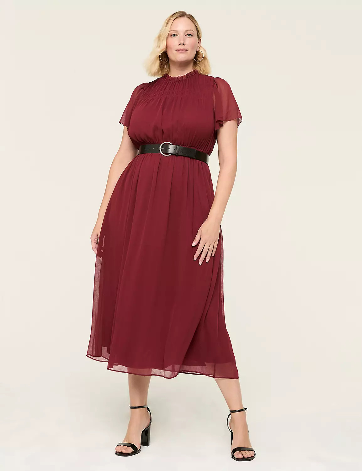 Ruffle Crew-Neck Maxi Dress | Lane Bryant (US)