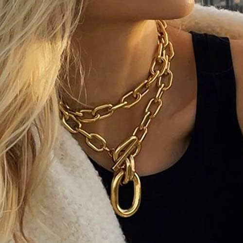 Rumtock Gold Paperclip Choker Necklaces OT Toggle Clasp Necklace for Women and Girls Nightclip Je... | Amazon (US)