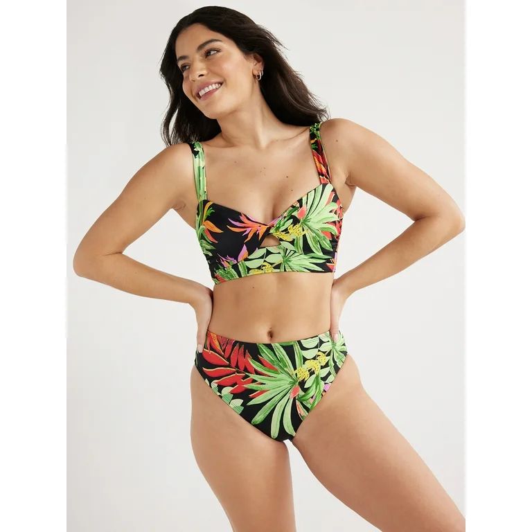 Sofia by Sofia Vergara Women's Twist Longline Bikini Top, Sizes XS-XL | Walmart (US)