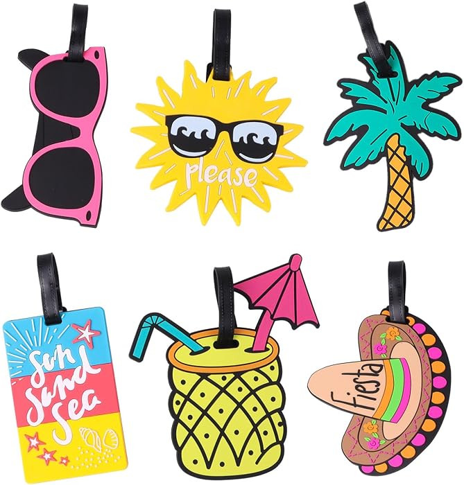 LOKIPA 6 Pack Unique Luggage Tags, Fun Luggage Tags for Women Men Summer Beach Luggages Tag for T... | Amazon (US)