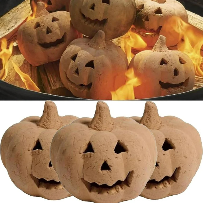 Stoneware Fire Pits Pumpkins,Realistic Pumpkins Halloween Reusable Fireproof Fire Pit Ceramic Pum... | Walmart (US)