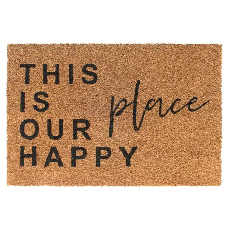 Tufted This is Our Happy Place Doormat Black/Natural - Raj | Target