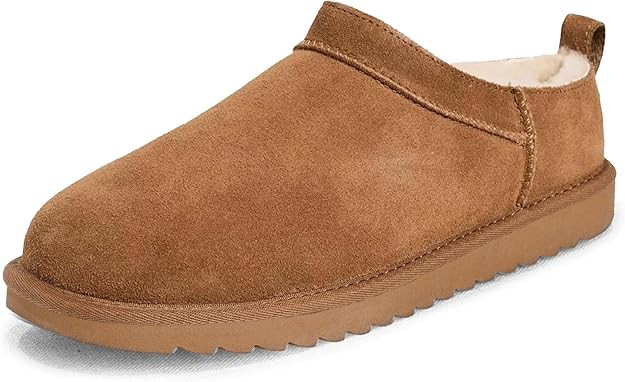 Womens Micro Slippers Low-top Slip on Mini Boot FashionFor Fleece Lined Suede Comfy Short Ankle B... | Amazon (US)