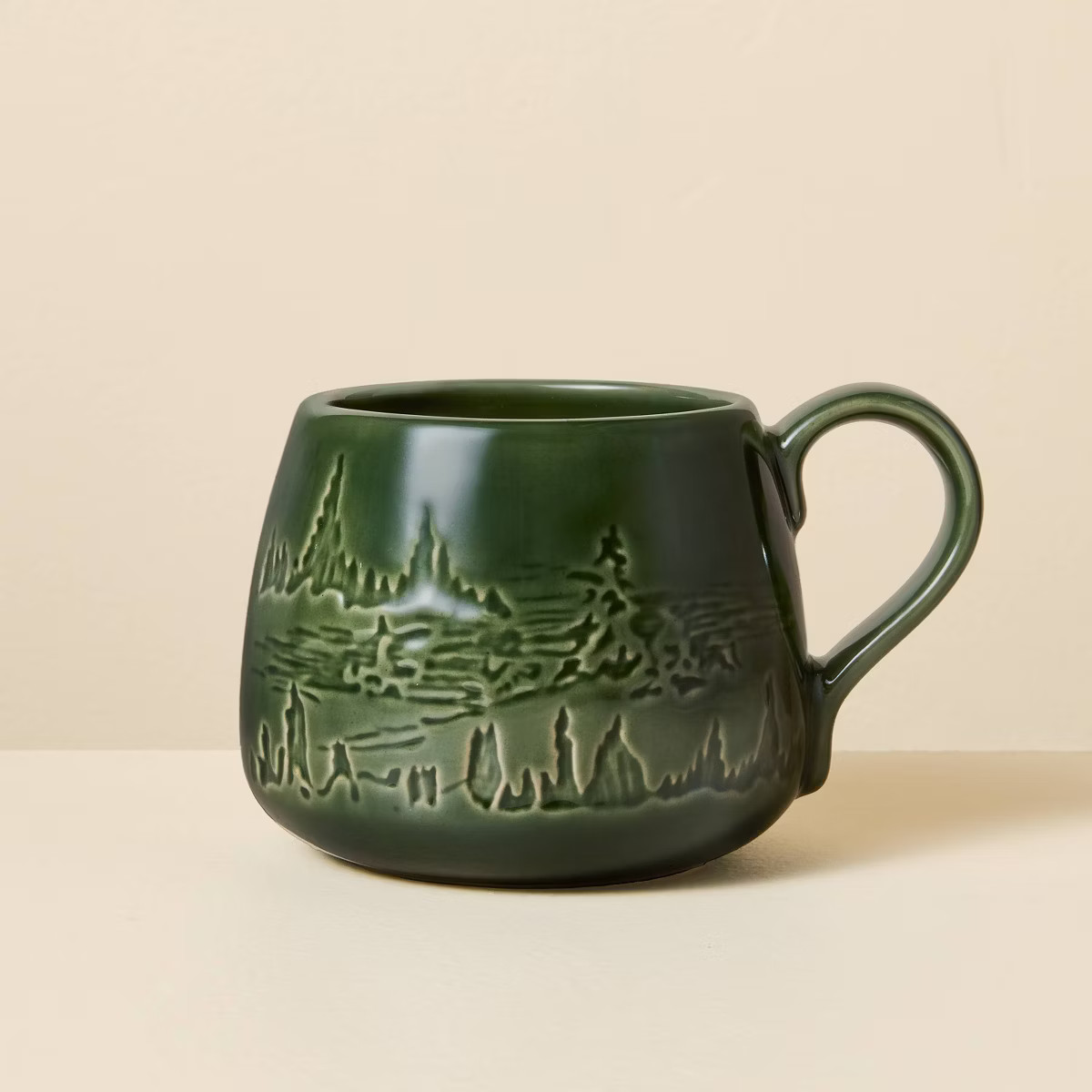 17 fl oz Tree Scene Holiday Mug Green - Hearth & Hand™ with Magnolia | Target
