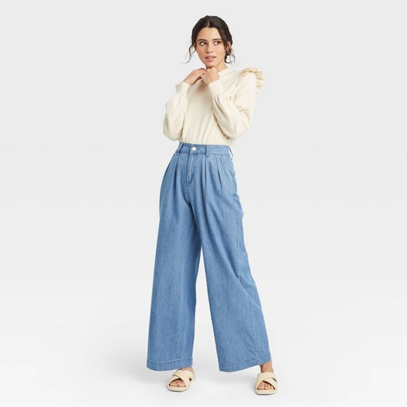 Women's High-Rise Wide Leg Jeans - Who What Wear™ Blue | Target