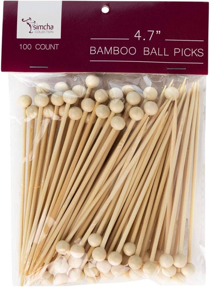 Blue Sky Bamboo Picks - 4.7' | Simcha Collection | Ball End | 100 Pcs. | Amazon (US)