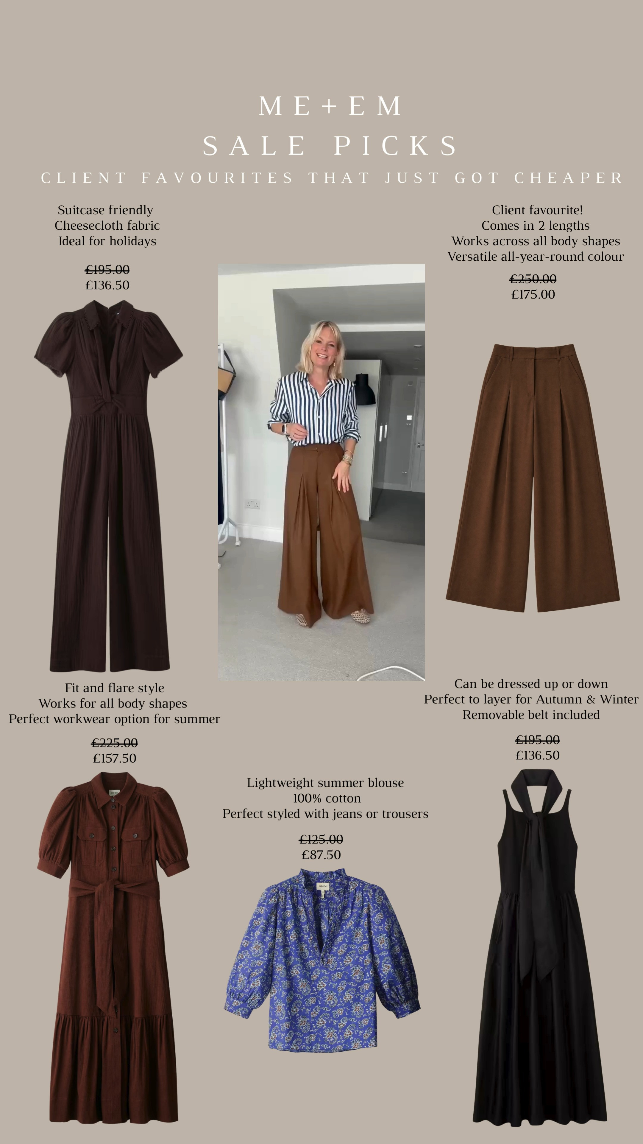 ME+EM sale favourites: tried and tested by clients ✨

wide leg trousers, summer dress, midi dress, summer blouse, cotton blouse, jumpsuit, holiday dress, sale 

 #LTKuk #LTKsummer #LTKdresses