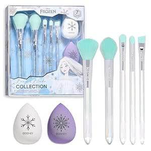 Disney Frozen 7PC Premium Makeup Brush & Blender Set, All-over, Highlighter, Concealer, and Eyesh... | Amazon (US)
