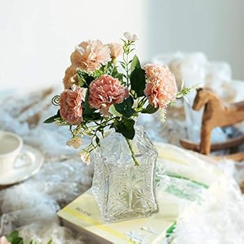 Sziqiqi Pressed Glass Bud Vase Bottle Vase Pressed Glass for Home Decor Wedding Flower Vase Center P | Amazon (US)