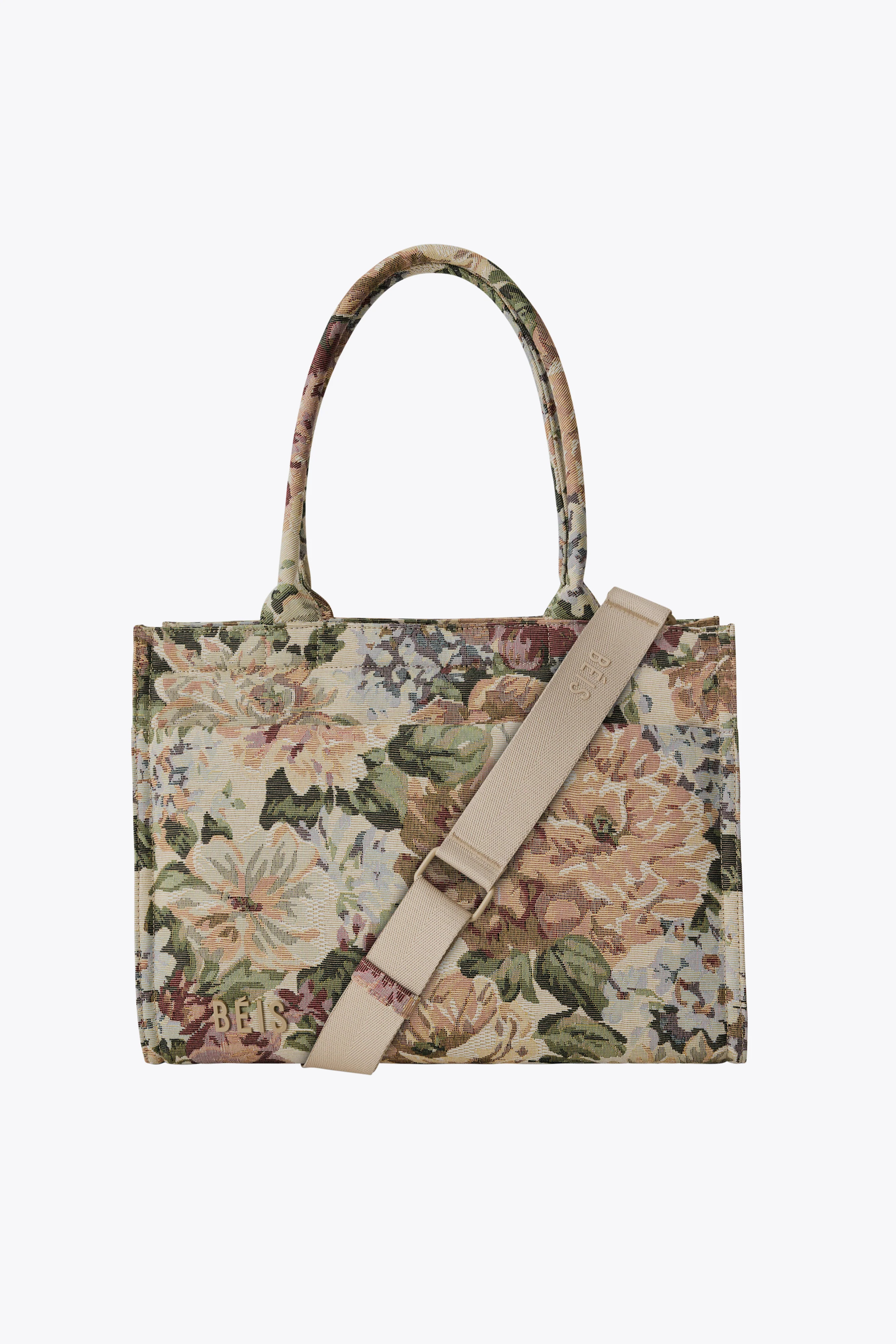 BÉIS 'The Book Tote' in Vintage Floral - Book Tote Bag | BEIS