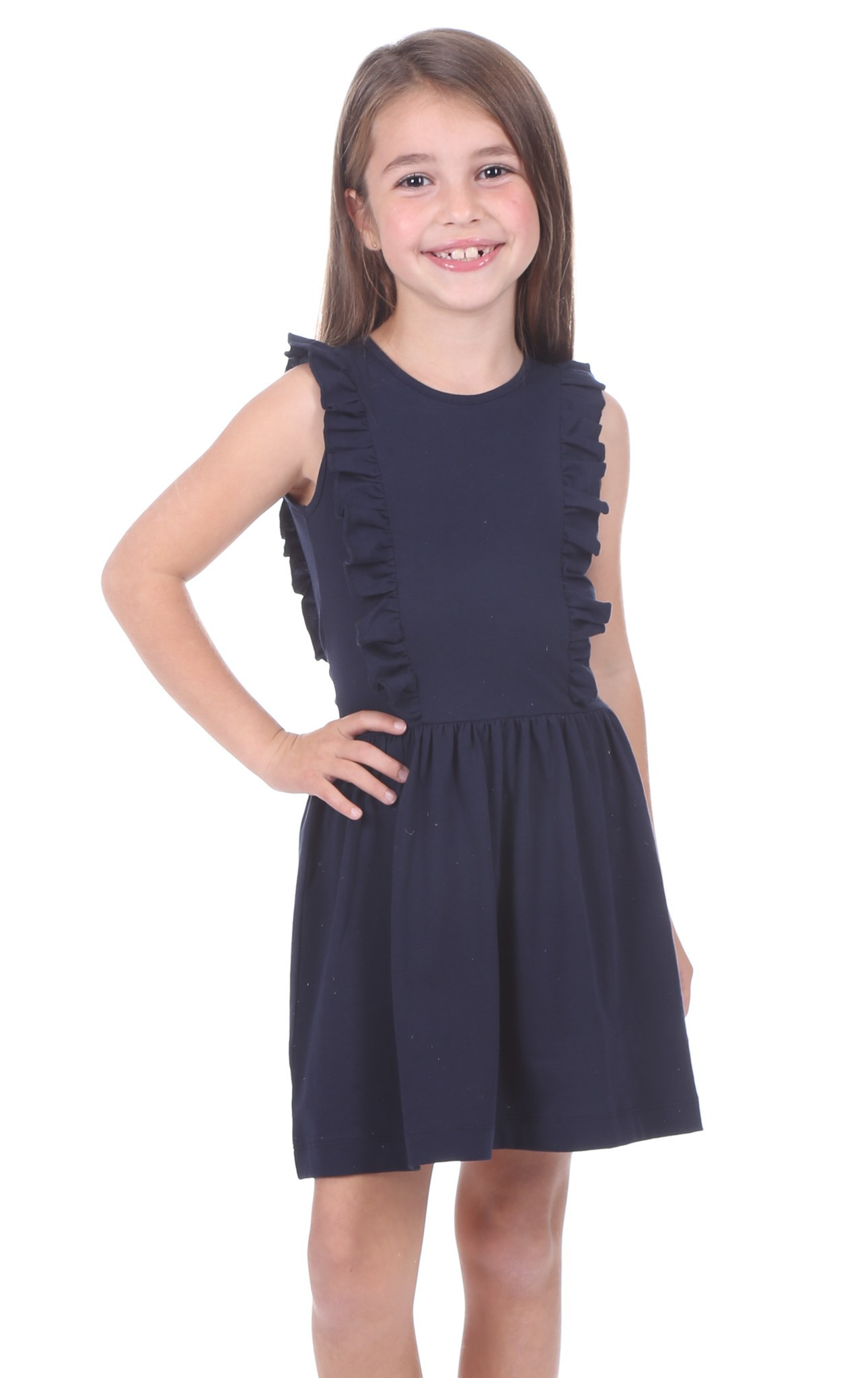 Girls Madeline Dress in Navy | Duffield Lane