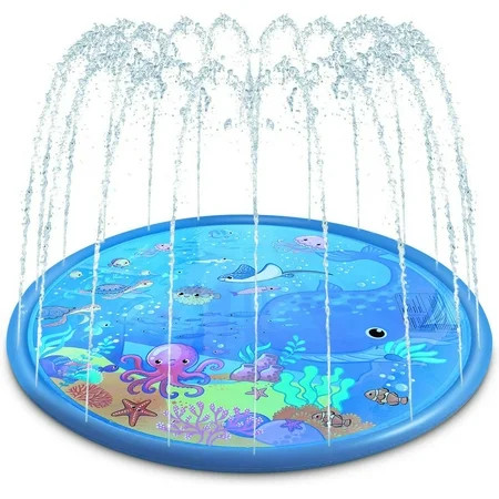 Splash Pad ALLJOY Sprinkler for Kids Summer Outdoor Water Toys 68 in Inflatable Water Splash Play Ma | Walmart (US)