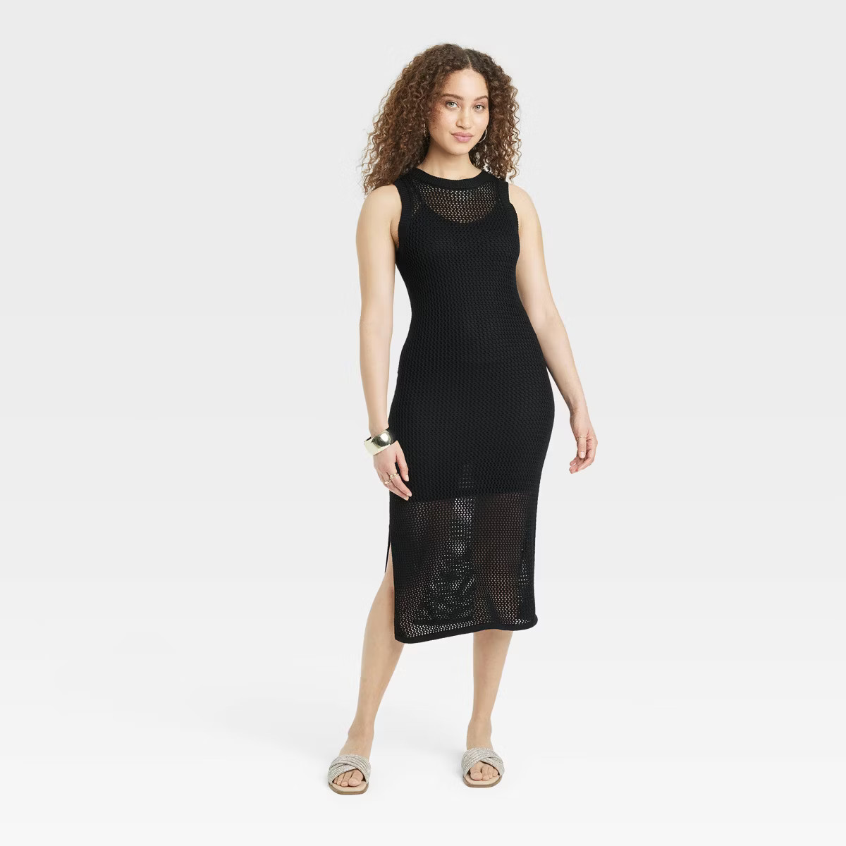 Women's Openwork Midi Sweater Dress - A New Day™ | Target