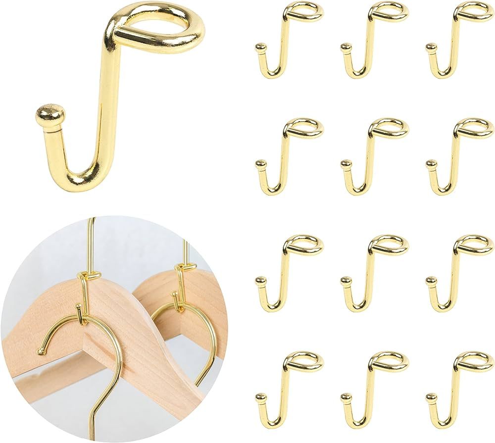Koobay Metal Clothes Hanger, 36 Pack Connector Hooks Stable Gold Metal Outfit Hangers Extender Cl... | Amazon (US)