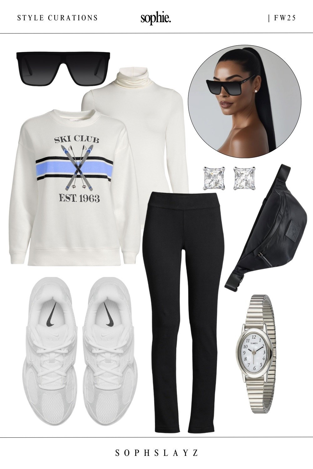 This look: layered long sleeve turtleneck and vintage style sweatshirt combo, black leggings, white sneakers, and a belt bag for a polished take on sporty casual. Wear it to the airport, for casual weekends, or your next coffee run. A nod to vintage ski style. Also available in tall!

🔎: fall outfits, graphic sweatshirt outfit, athleisure, casual fall outfit, turtleneck outfit, Nike sneakers , casual sporty outfit, FW25 neutral layers


#LTKStyleTip