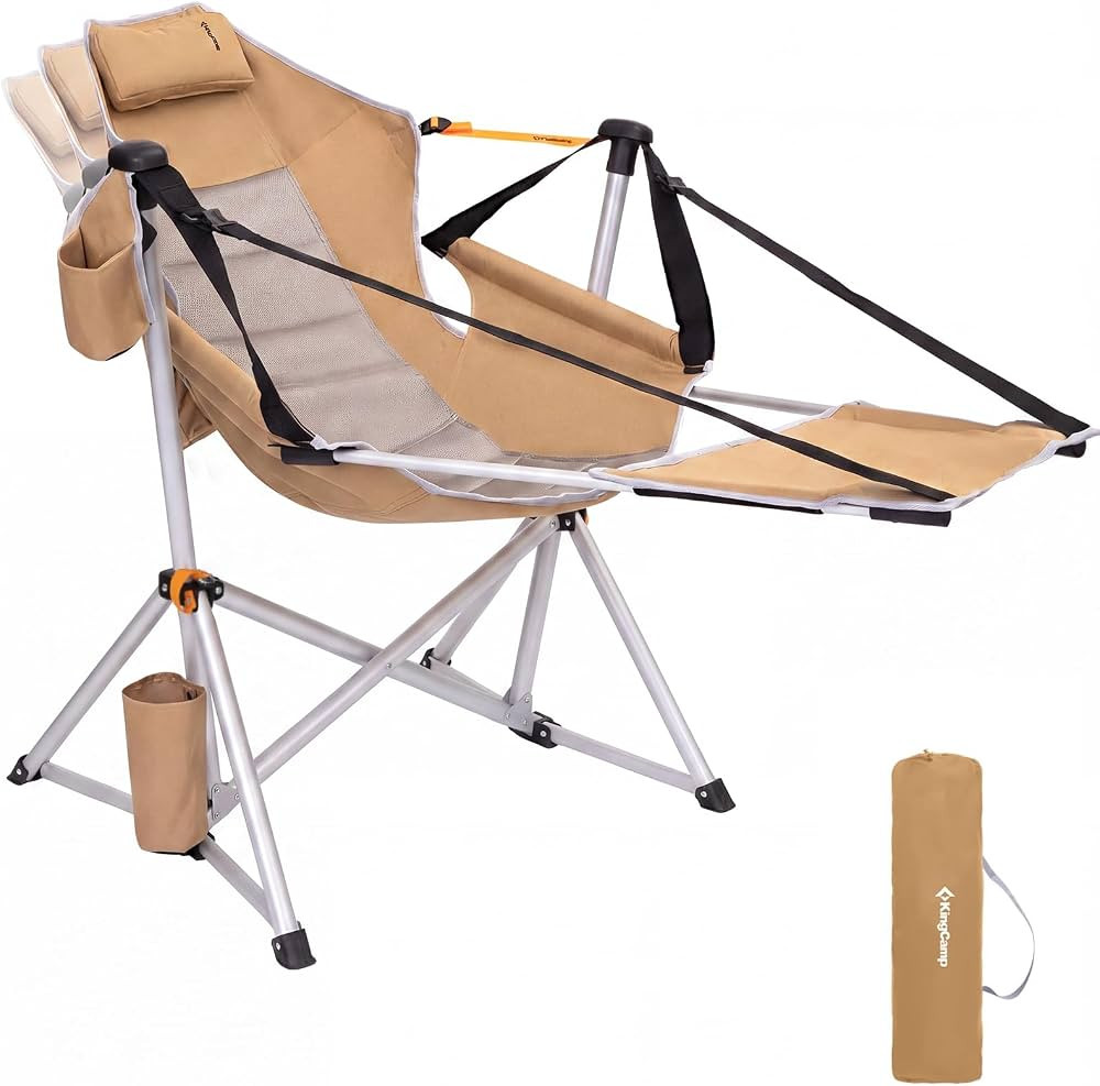 KingCamp Hammock Chair with Footrest \u2013 Heavy Duty Swinging Rocking Camping Chairs for Adults... | Amazon (US)