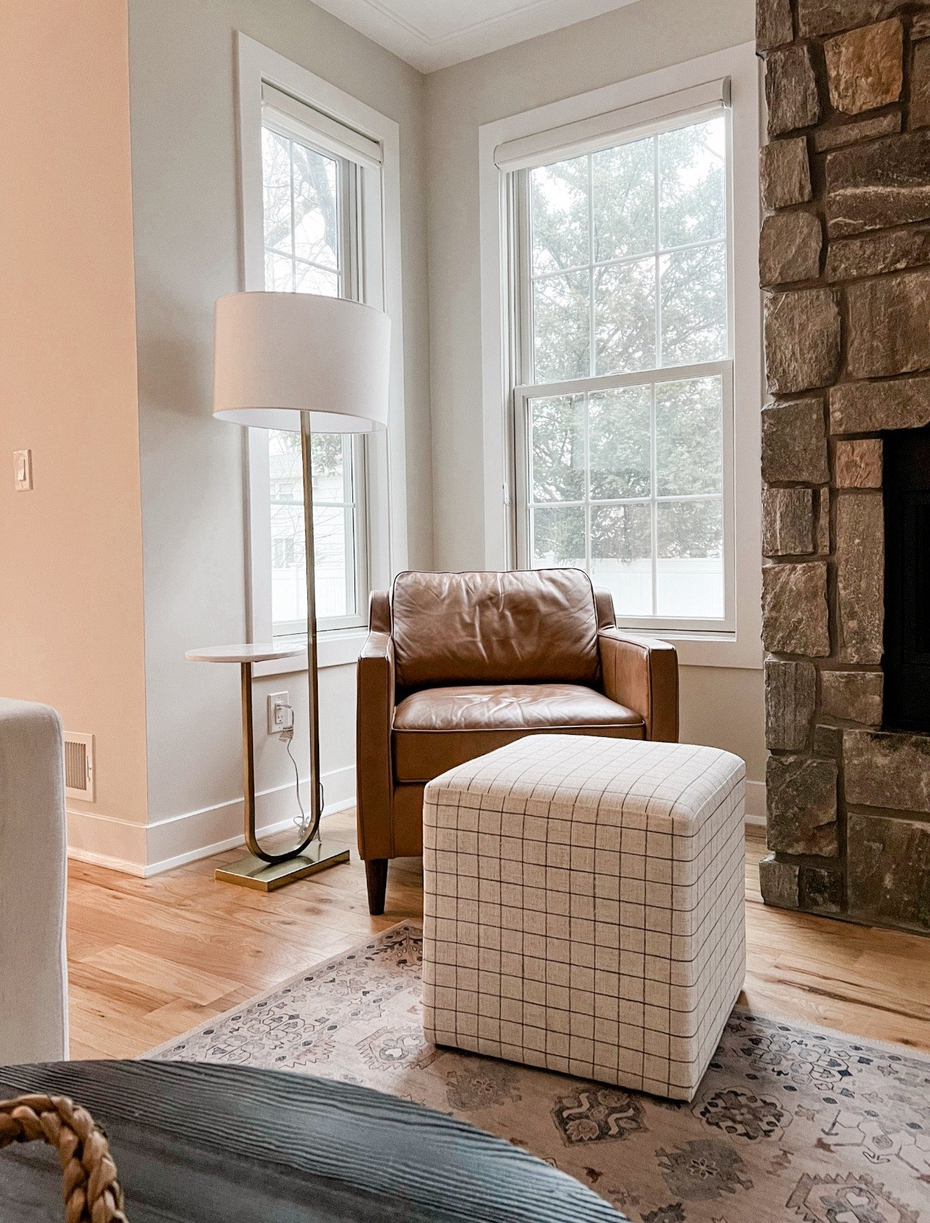 This floor lamp with a built-in cocktail table is  a game-changer for a tight space! 

#LTKHome #LTKFindsUnder100 #LTKSeasonal