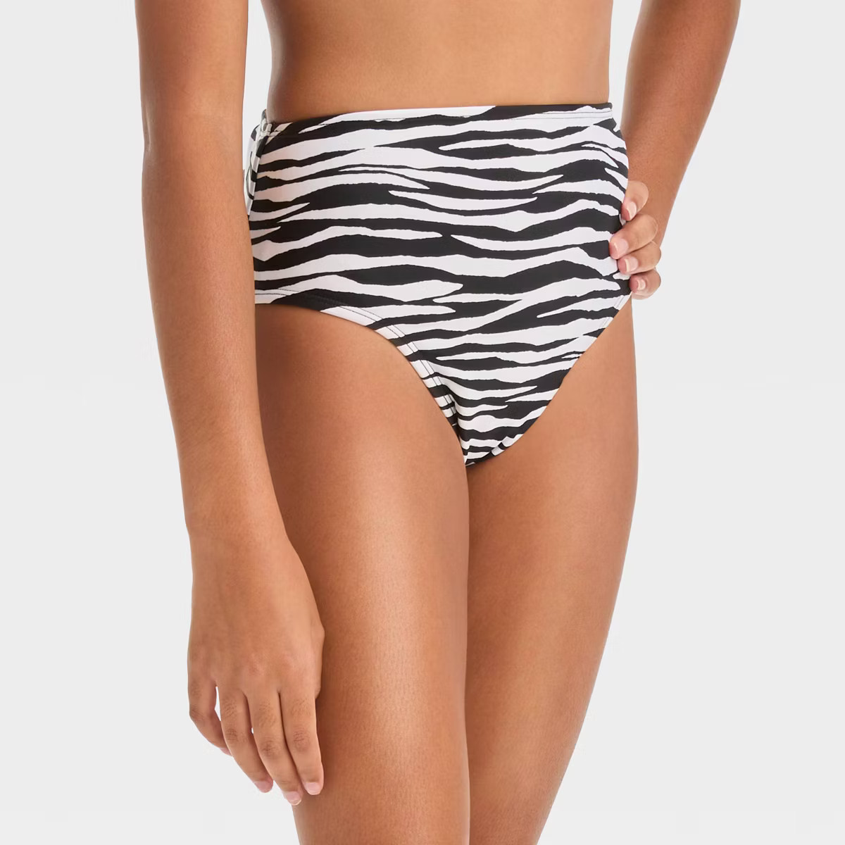 Girls' 'Sun Beams' Zebra Printed Bikini Swim Bottom - art class™ Black/White | Target