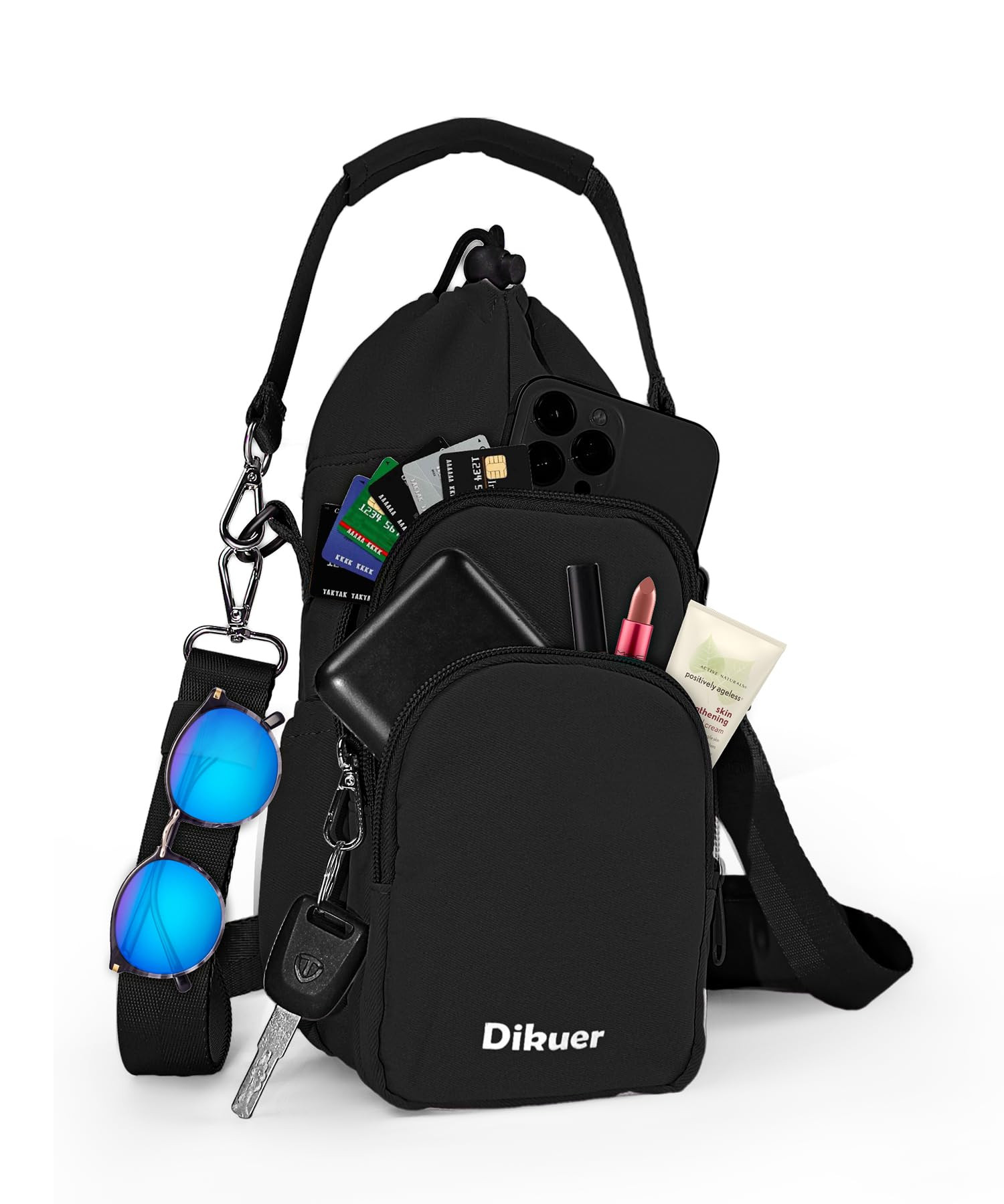 Water Bottle Holder with Strap, 4 Big Pockets with Compartment, 24oz/32oz/40oz Crossbody Water Bo... | Amazon (US)