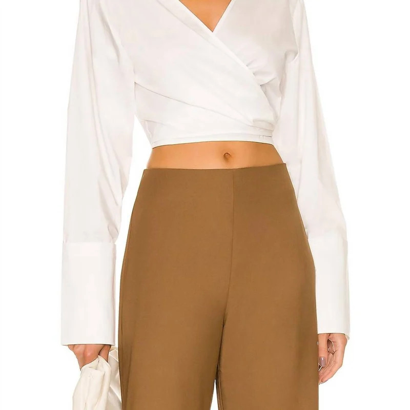 St. Agni Wrap Shirt In White - White - M | Verishop