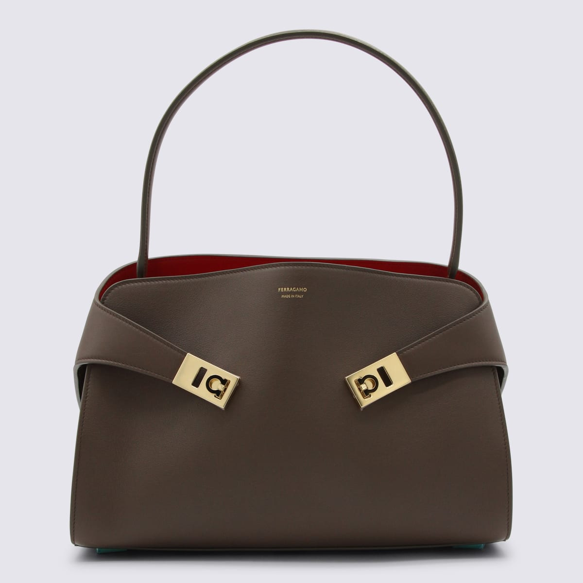 Ferragamo Brown Leather Hug S Top Handle Bag | Italist.com US
