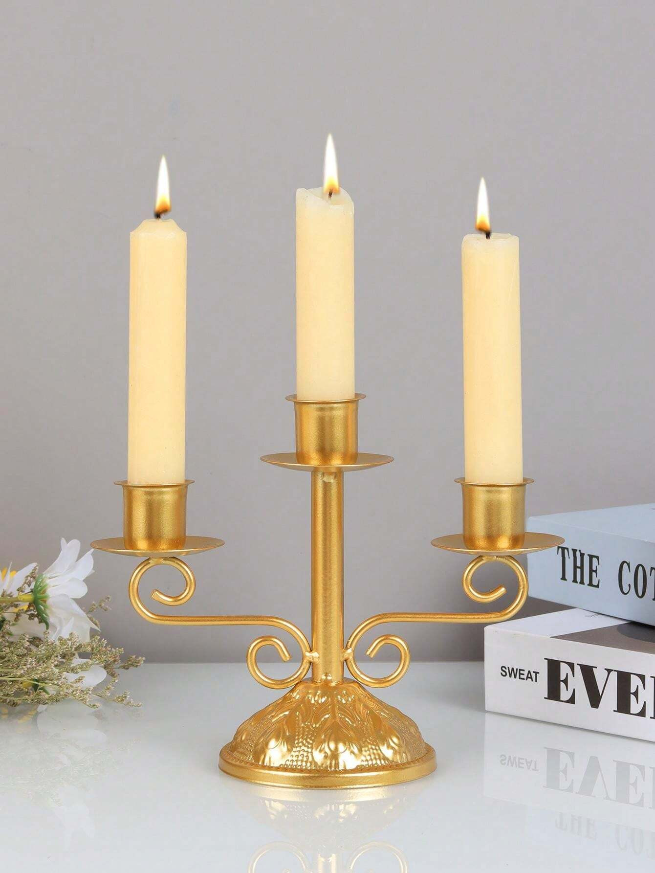 1pc European Style Metal Candle Holder Wedding Props Wedding Ornaments, Retro Luxury Style, Candl... | SHEIN